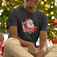 Cute Santa In Sleigh Kids Christmas Character Design
