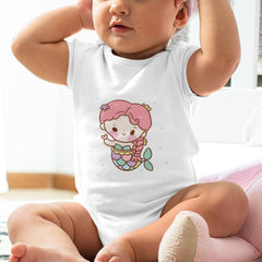 Cute Mermaid Pink Hair Kids Baby Pattern Design