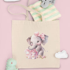 Cute Pink Elephant With Birthday Present Pattern Design
