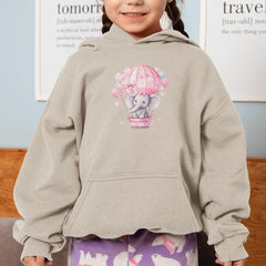 Cute Pink Elephant In A Hot Air Balloon Pattern Design