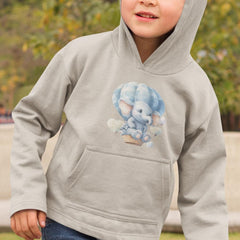 Cute Blue Elephant Hot Air Balloon Pattern Design