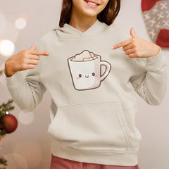 Cute Smiley Mug of Hot Chocolate with Marshmallows Kids Christmas Character Design