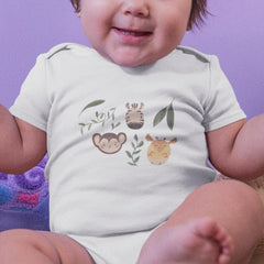 Kids Safari Cute Characters Zebra Monkey Giraffe Design