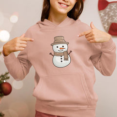 Cute Snowman In Hat And Scarf Waving Kids Christmas Character Design