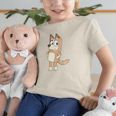 BLUEY Chilli Mum Smiling Happy Blue Kids TV Design