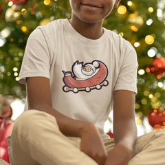 Cute Santa Riding Sleigh Kids Christmas Character Design