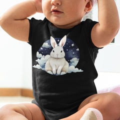 Navy Sky Sleepy Bunny Rabbit Design