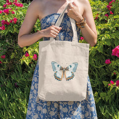 Beautiful White-Blue Butterfly Pattern Design