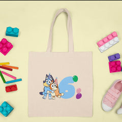 Happy Bluey & Bingo Character 6th Birthday Balloons Number Design