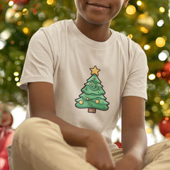 Cute Christmas Tree with Star Kids Christmas Character Design