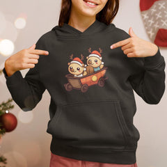 Cute Reindeers In A Cart Kids Christmas Character Design