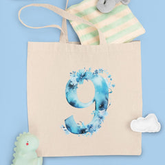 Blue Number Nine Birthday Pattern Design