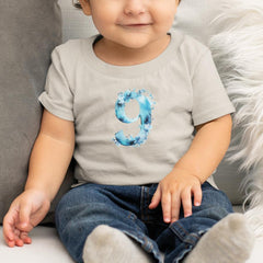 Blue Number Nine Birthday Pattern Design