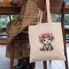 Cute Happy Kitten Flower Wreath Sweater Cat Design